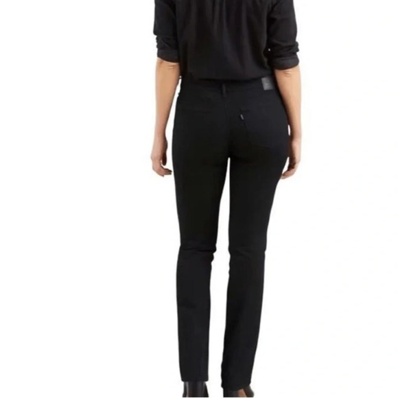 Levi's 505 Black High Rise Straight Leg Jeans Size 32 - Picture 3 of 12